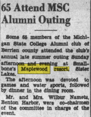 Maplewood Resort (Smallbones Resort) - Sept 1952 Msc Alumni Meeting (newer photo)
